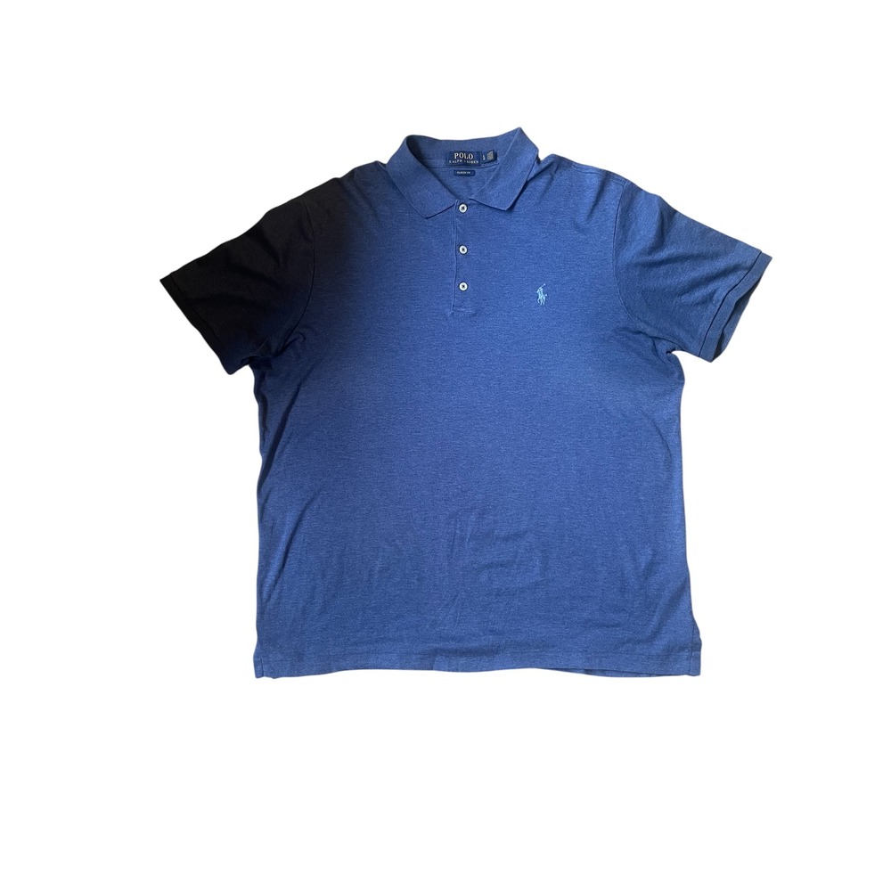 Polo Ralph Lauren‎ Mens Blue Polo Shirt Classic Fit Short Sleeve L Large